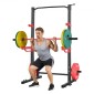 VEVOR Power Cage Squat Rack, Πολυλειτουργικό Power Rack Γυμναστήριο για το σπίτι, Εξοπλισμός προπόνησης δύναμης με 4 μανταλάκια, ρυθμιζόμενοι γάντζοι J και ράβδοι ασφαλείας για πάγκο τύπου Barbell Squat Pull-Up