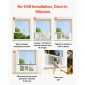 VEVOR Cat Door for Window, Ρυθμιζόμενη στο πλάτος παραθύρου 889-1016 mm, 4 ασφαλείς λειτουργίες κλειδώματος, πλαίσιο αλουμινίου, γυαλί υψηλής διαφάνειας, μαγνητικό κλείσιμο, ανθεκτική στις καιρικές συνθήκες Πόρτα κατοικίδιων ζώων για γάτες, λευκό
