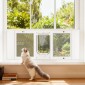 VEVOR Cat Door for Window, Ρυθμιζόμενη στο πλάτος παραθύρου 889-1016 mm, 4 ασφαλείς λειτουργίες κλειδώματος, πλαίσιο αλουμινίου, γυαλί υψηλής διαφάνειας, μαγνητικό κλείσιμο, ανθεκτική στις καιρικές συνθήκες Πόρτα κατοικίδιων ζώων για γάτες, λευκό