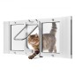 VEVOR Cat Door for Window, Ρυθμιζόμενη στο πλάτος παραθύρου 889-1016 mm, 4 ασφαλείς λειτουργίες κλειδώματος, πλαίσιο αλουμινίου, γυαλί υψηλής διαφάνειας, μαγνητικό κλείσιμο, ανθεκτική στις καιρικές συνθήκες Πόρτα κατοικίδιων ζώων για γάτες, λευκό