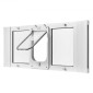 VEVOR Cat Door for Window, Ρυθμιζόμενη στο πλάτος παραθύρου 889-1016 mm, 4 ασφαλείς λειτουργίες κλειδώματος, πλαίσιο αλουμινίου, γυαλί υψηλής διαφάνειας, μαγνητικό κλείσιμο, ανθεκτική στις καιρικές συνθήκες Πόρτα κατοικίδιων ζώων για γάτες, λευκό