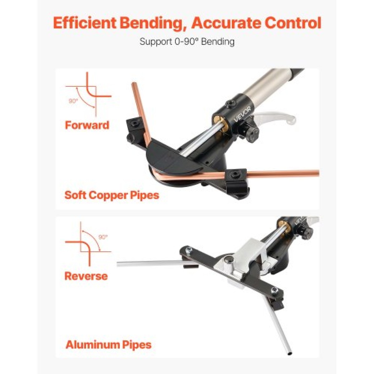 VEVOR Hydraulic Tubing Bender Kit, 6 mm έως 22 mm, Copper Tube Bender, Σετ εργαλείων κάμψης HVAC προς τα εμπρός/πίσω, με 7 μήτρες από κράμα αλουμινίου, για επισκευή αυτοκινήτου ψύξης κλιματιστικών κλιματιστικών HVAC