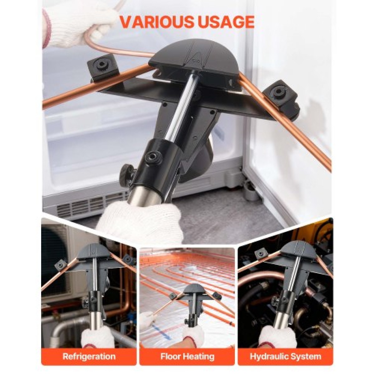 VEVOR Hydraulic Tubing Bender Kit, 6 mm έως 22 mm, Copper Tube Bender, Σετ εργαλείων κάμψης HVAC προς τα εμπρός/πίσω, με 7 μήτρες από κράμα αλουμινίου, για επισκευή αυτοκινήτου ψύξης κλιματιστικών κλιματιστικών HVAC