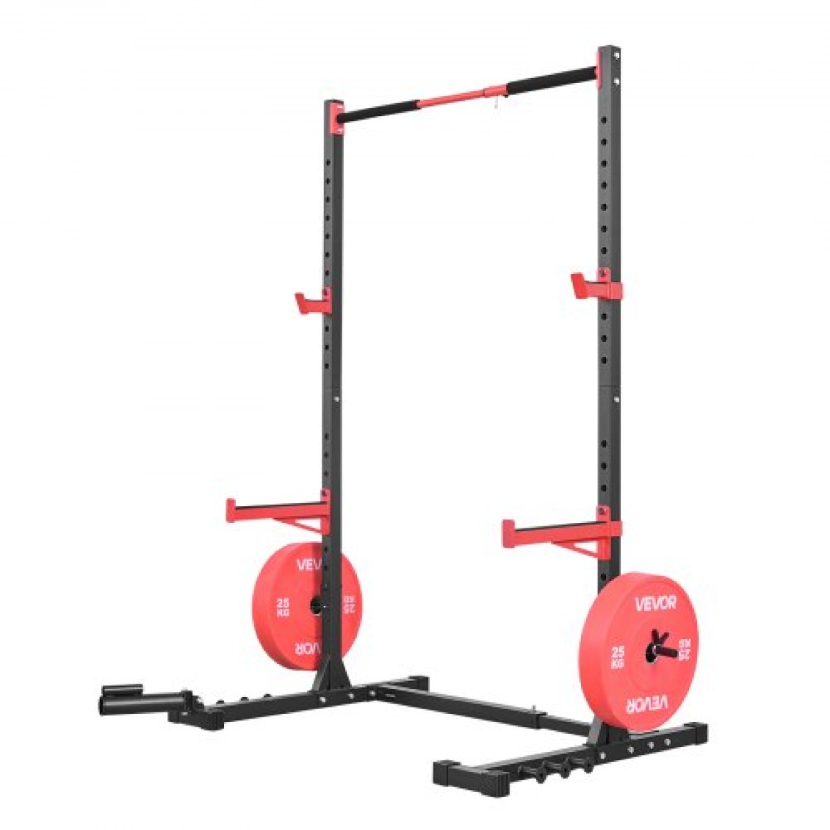 VEVOR Power Cage Rack, Πολυλειτουργικό Squat Rack για γυμναστήριο στο σπίτι, ρυθμιζόμενος σε πλάτος εξοπλισμός προπόνησης δύναμης με 6 μανταλάκια, εξαρτήματα ναρκών ξηράς και ράβδοι ασφαλείας για Squats σε πάγκο.