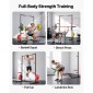VEVOR Power Cage Rack, Πολυλειτουργικό Squat Rack για γυμναστήριο στο σπίτι, ρυθμιζόμενος σε πλάτος εξοπλισμός προπόνησης δύναμης με 6 μανταλάκια, εξαρτήματα ναρκών ξηράς και ράβδοι ασφαλείας για Squats σε πάγκο.