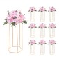 VEVOR Wedding Flower Stand, 10PCS 23,62 ιντσών Στάντ λουλουδιών, Floral Stand με ακρυλικό Laminate, Εξαγωνική κυβική φλοράλ επίστρωση για γάμο, πάρτι, γενέθλια, σπίτι, γαλλικά χρυσά stand