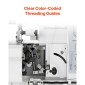 Ραπτομηχανή VEVOR Serger Overlock, 1250 βελονιές ανά λεπτό, ικανότητα κλωστών 2-3-4, ρυθμιζόμενη διαφορική τροφοδοσία 0,7-2, με ελεύθερο βραχίονα και φως LED, ραπτομηχανή για διάφορα υφάσματα, λευκό