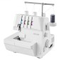 Ραπτομηχανή VEVOR Serger Overlock, 1250 βελονιές ανά λεπτό, ικανότητα κλωστών 2-3-4, ρυθμιζόμενη διαφορική τροφοδοσία 0,7-2, με ελεύθερο βραχίονα και φως LED, ραπτομηχανή για διάφορα υφάσματα, λευκό