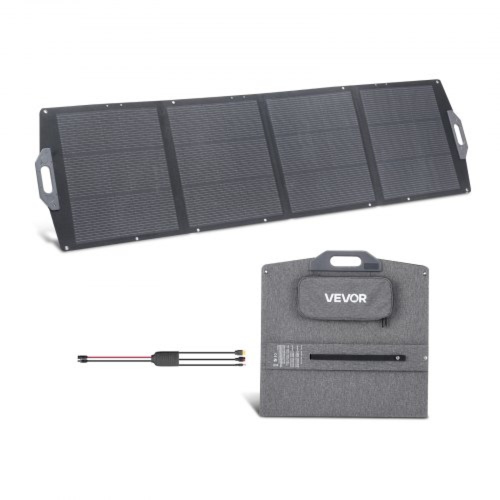 Πτυσσόμενο ηλιακό πάνελ VEVOR 200W, Φορητός μονοκρυσταλλικός φορτιστής ηλιακού πάνελ υψηλής απόδοσης 24% με έξοδο MC4, θύρες USB-A, Type-C & DC, IP67 Αδιάβροχο για σταθμούς ηλεκτροπαραγωγής, Κάμπινγκ, Εκδρομές πεζοπορίας