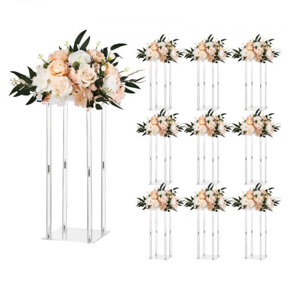 VEVOR Wedding Flower Stand, 10PCS 50cm Column Flower Stand, Floral Stand με Ακρυλικό Laminate, Κυλινδρικό Κυβικό Floral Βάση για Γάμο, Πάρτυ, Γενέθλια, Σπίτι, Βάσεις Κεντρικής