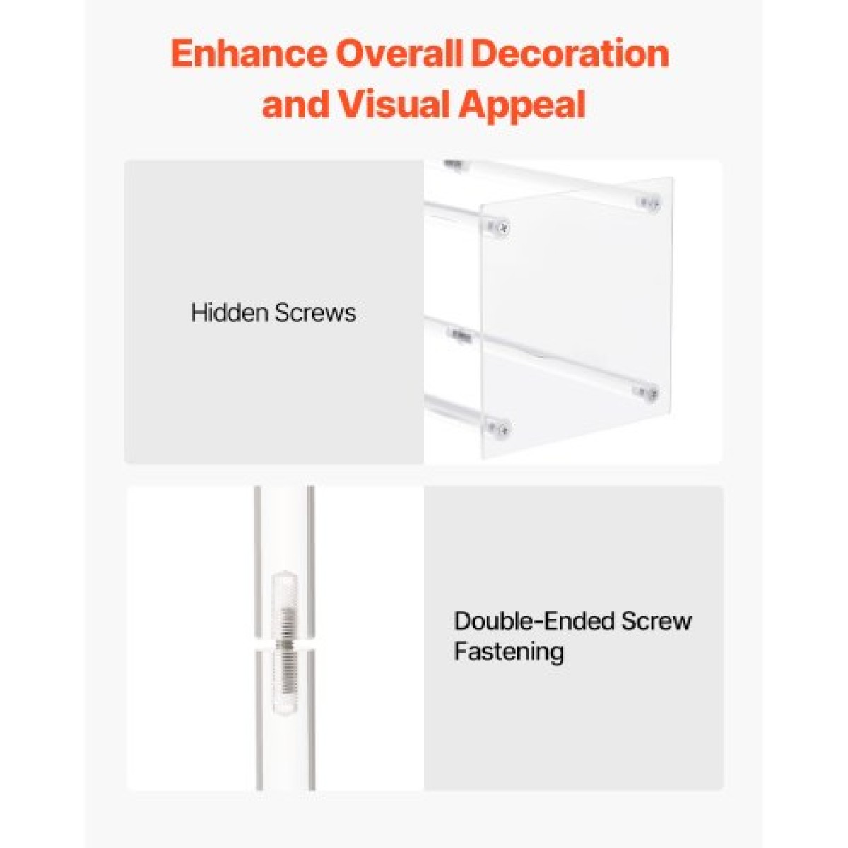VEVOR Wedding Flower Stand, 10PCS 50cm Column Flower Stand, Floral Stand με Ακρυλικό Laminate, Κυλινδρικό Κυβικό Floral Βάση για Γάμο, Πάρτυ, Γενέθλια, Σπίτι, Βάσεις Κεντρικής