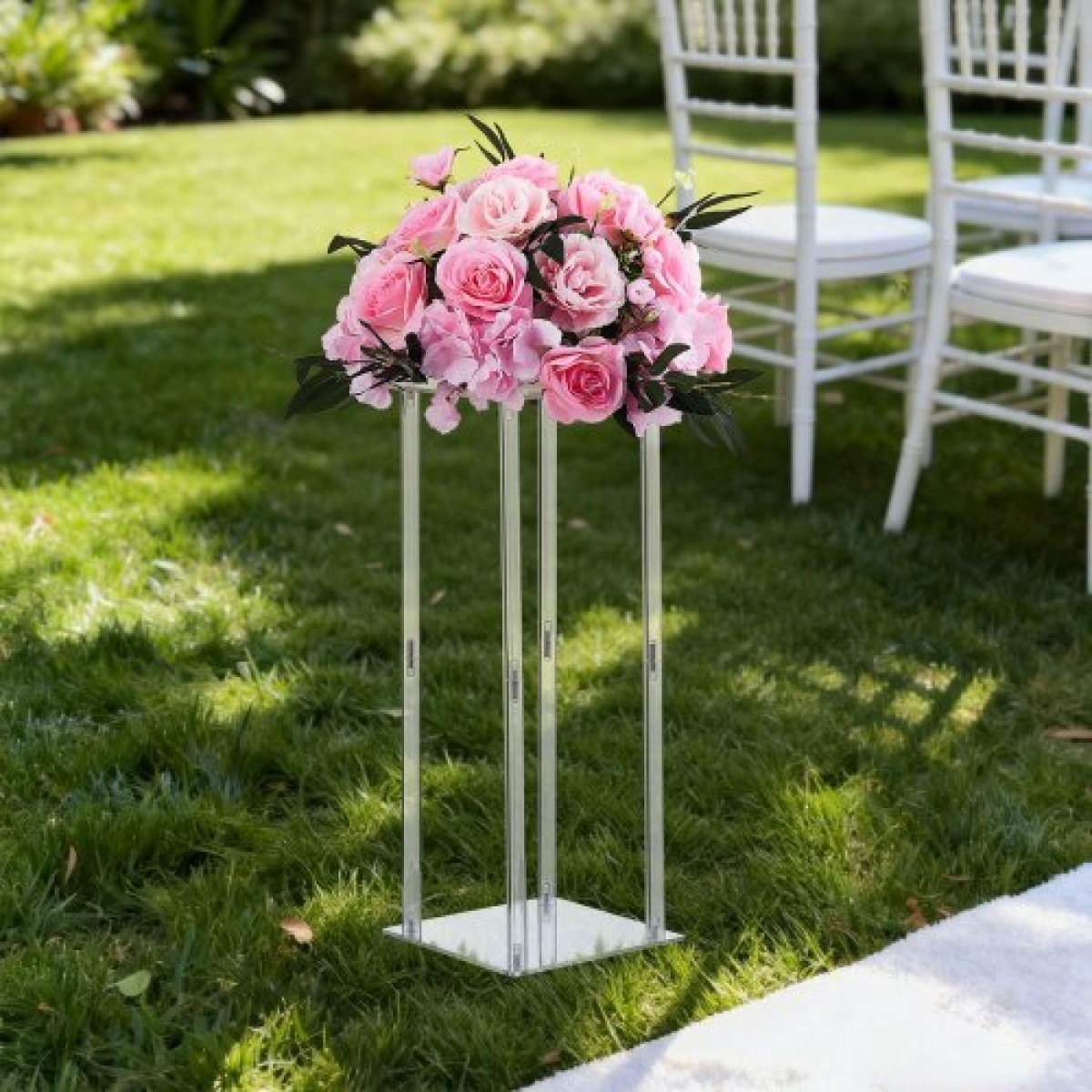 VEVOR Wedding Flower Stand, 10PCS 50cm Column Flower Stand, Floral Stand με Ακρυλικό Laminate, Κυλινδρικό Κυβικό Floral Βάση για Γάμο, Πάρτυ, Γενέθλια, Σπίτι, Βάσεις Κεντρικής