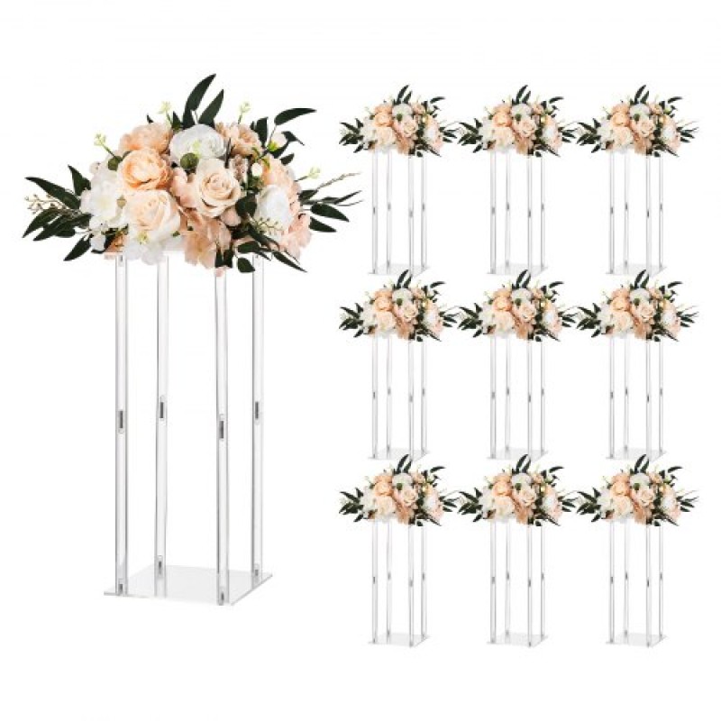 VEVOR Wedding Flower Stand, 10PCS 50cm Column Flower Stand, Floral Stand με Ακρυλικό Laminate, Κυλινδρικό Κυβικό Floral Βάση για Γάμο, Πάρτυ, Γενέθλια, Σπίτι, Βάσεις Κεντρικής