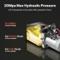 VEVOR 4 L Hydraulic Power Unit, Double Acting Dump Trailer Pump, 22 MPa Max Relief Pressure & 3,4 L/min Rate, DC 12V Hydraulic Pump with Metal Reservoir for Dump Trailer Car Lifting, Μαύρο