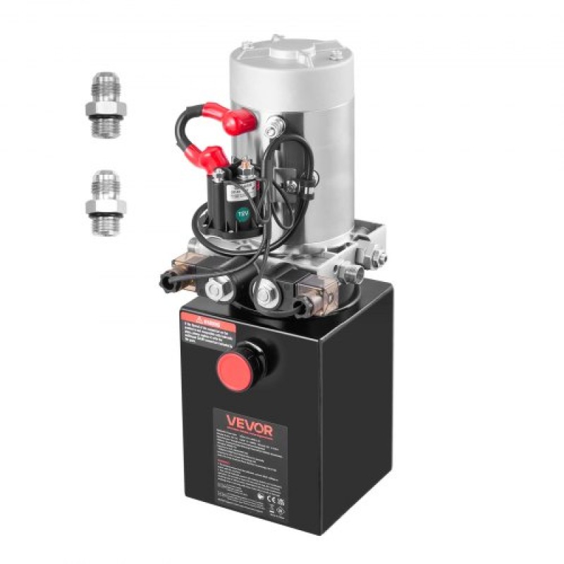 VEVOR 4 L Hydraulic Power Unit, Double Acting Dump Trailer Pump, 22 MPa Max Relief Pressure & 3,4 L/min Rate, DC 12V Hydraulic Pump with Metal Reservoir for Dump Trailer Car Lifting, Μαύρο