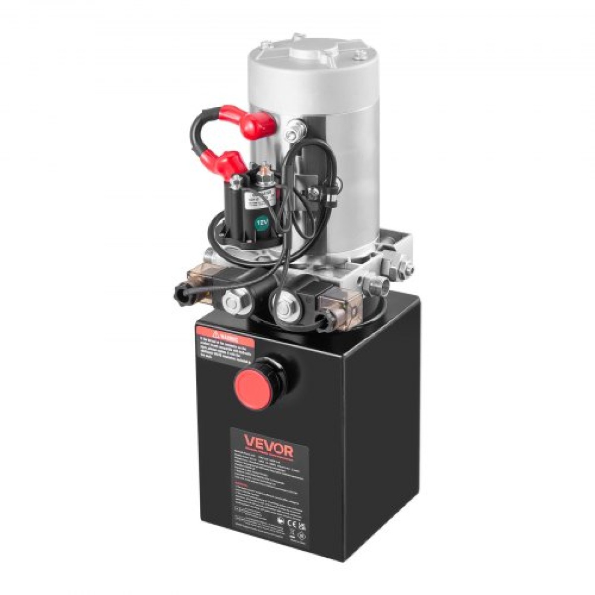 VEVOR 4 L Hydraulic Power Unit, Double Acting Dump Trailer Pump, 22 MPa Max Relief Pressure & 3,4 L/min Rate, DC 12V Hydraulic Pump with Metal Reservoir for Dump Trailer Car Lifting, Μαύρο