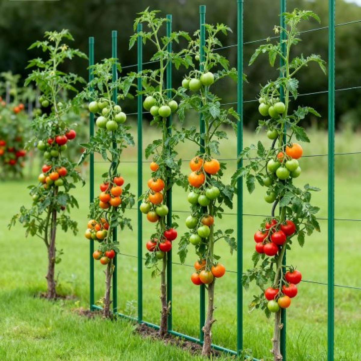 VEVOR Garden Stakes, 50 Pack, 1800 mm, Μεταλλικοί πάσσαλοι ντομάτας με πλαστική επικάλυψη, Garden Sticks για υποστήριξη φυτών, με μυτερό άκρο και αντιολισθητικά εξογκώματα για καλλιέργεια αναρριχώμενων φυτών, λαχανικά εξωτερικού χώρου