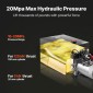VEVOR 20 L Hydraulic Power Unit, Double Acting Dump Trailer Pump, 22 MPa Max Relief Pressure & 3,4 L/min Rate, DC 12V Hydraulic Pump with Metal Reservoir for Dump Trailer Car Lifting