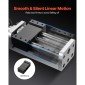 VEVOR Linear Stage Actuator, 100 mm Αποτελεσματική διαδρομή, Βιδωτή ράγα CNC Γραμμική Οδηγός Κίνησης, Διπλός Οπτικός Άξονας, C7 Υψηλής Ακρίβειας, Μπλοκ ρουλεμάν ολίσθησης, Χειροκίνητος τροχός, για δρομολογητή CNC άξονας X Y Z