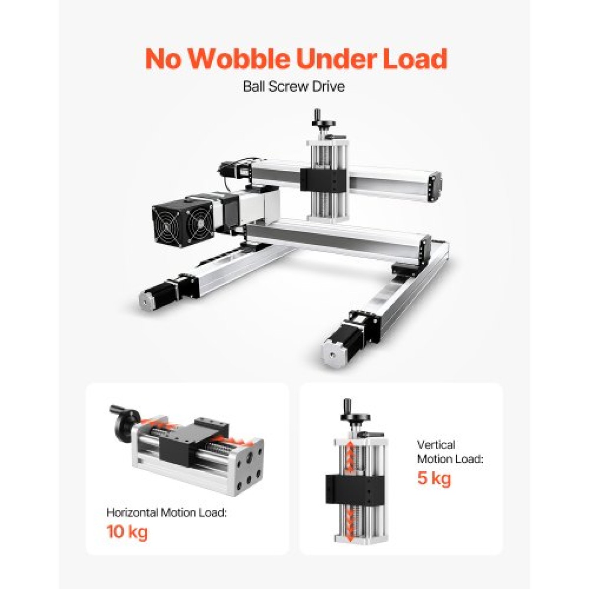 VEVOR Linear Stage Actuator, 100 mm Αποτελεσματική διαδρομή, Βιδωτή ράγα CNC Γραμμική Οδηγός Κίνησης, Διπλός Οπτικός Άξονας, C7 Υψηλής Ακρίβειας, Μπλοκ ρουλεμάν ολίσθησης, Χειροκίνητος τροχός, για δρομολογητή CNC άξονας X Y Z