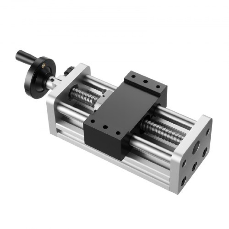 VEVOR Linear Stage Actuator, 100 mm Αποτελεσματική διαδρομή, Βιδωτή ράγα CNC Γραμμική Οδηγός Κίνησης, Διπλός Οπτικός Άξονας, C7 Υψηλής Ακρίβειας, Μπλοκ ρουλεμάν ολίσθησης, Χειροκίνητος τροχός, για δρομολογητή CNC άξονας X Y Z
