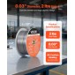 Σύρμα συγκόλλησης VEVOR Flux Core MIG, E308LFC-O 0,8mm 0,9kg, Σύρμα συγκόλλησης από ανοξείδωτο χάλυβα με αέριο με χαμηλό πιτσίλισμα για συγκόλληση τόξου σε όλες τις θέσεις, αυτοθωρακισμένο για εξωτερική χρήση