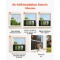 VEVOR Cat Door for Window, Ρυθμιζόμενη ώστε να προσαρμόζεται σε πλάτος παραθύρου 686-813 mm, 4 ασφαλείς λειτουργίες κλειδώματος, πλαίσιο αλουμινίου και γυαλί υψηλής διαφάνειας, μαγνητικό κλείσιμο, πόρτα κατοικίδιων ζώων γρήγορης προσαρμογής για γάτες, μαύ