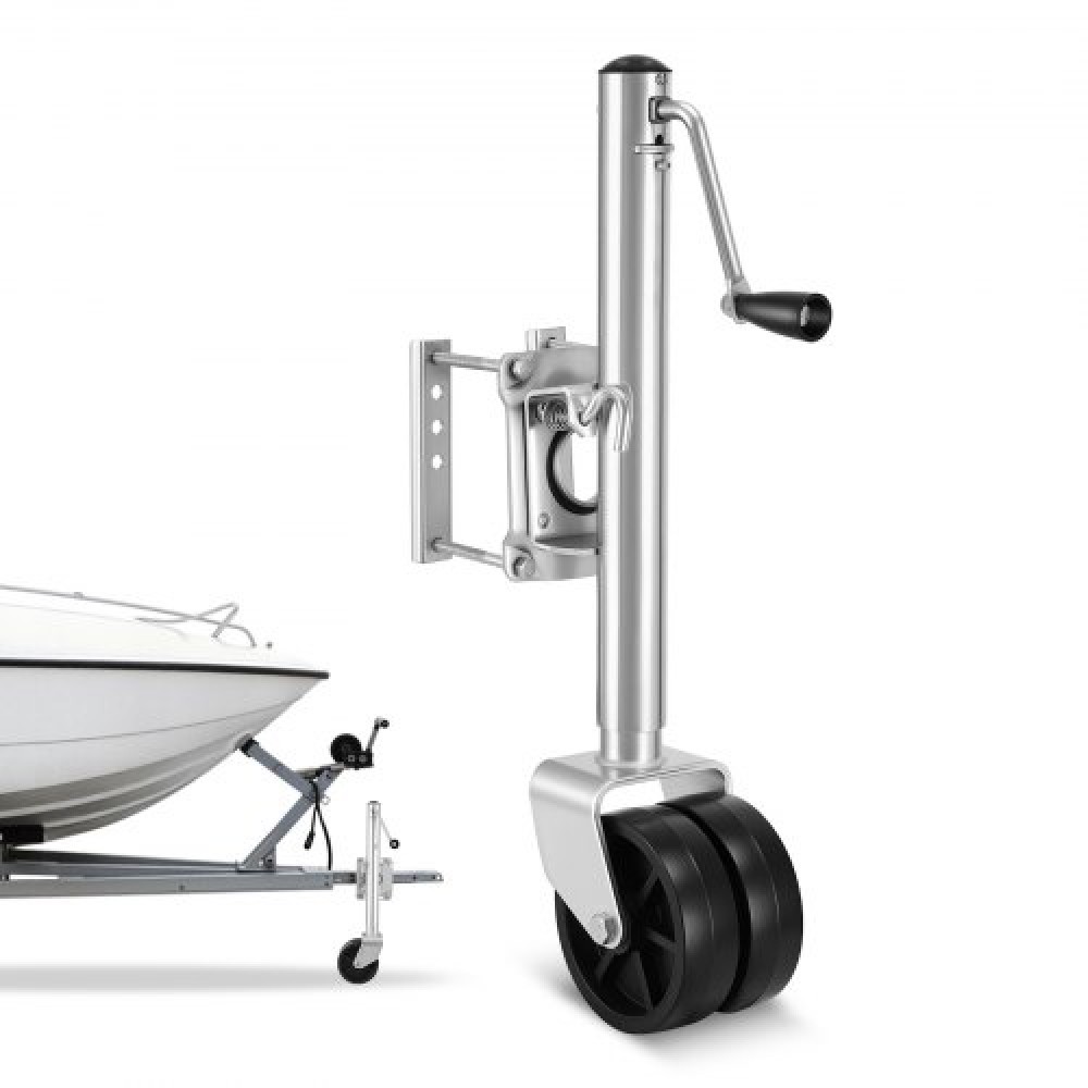 VEVOR Trailer Jack with Wheel, χωρητικότητα 907 kg, Heavy Duty Swivel Trailer Boat Jack with PP Dual Wheel & εργονομική λαβή, εμβέλεια ανύψωσης 381-685 mm, Κατάλληλο για RV, σκάφη και ρυμουλκούμενα Utility