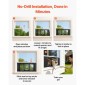 VEVOR Cat Door for Window, Ρυθμιζόμενη ώστε να ταιριάζει σε πλάτος παραθύρου 787-914 mm, 4 ασφαλείς λειτουργίες κλειδώματος, πλαίσιο αλουμινίου και γυαλί υψηλής διαφάνειας, μαγνητικό κλείσιμο, αδιάβροχη πόρτα κατοικίδιων ζώων για γάτες, Μαύρο