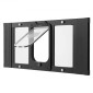 VEVOR Cat Door for Window, Ρυθμιζόμενη ώστε να ταιριάζει σε πλάτος παραθύρου 787-914 mm, 4 ασφαλείς λειτουργίες κλειδώματος, πλαίσιο αλουμινίου και γυαλί υψηλής διαφάνειας, μαγνητικό κλείσιμο, αδιάβροχη πόρτα κατοικίδιων ζώων για γάτες, Μαύρο