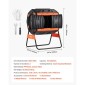 VEVOR Compost Tumbler, 200L Dual Chamber Outdoor Tumbling Composter με 2 συρόμενες πόρτες και σύστημα αερισμού, μεγάλος περιστρεφόμενος γρήγορα περιστρεφόμενος κάδος κομποστοποίησης για απορρίμματα εξωτερικού χώρου, κήπου, κουζίνας και αυλής
