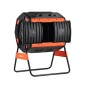 VEVOR Compost Tumbler, 200L Dual Chamber Outdoor Tumbling Composter με 2 συρόμενες πόρτες και σύστημα αερισμού, μεγάλος περιστρεφόμενος γρήγορα περιστρεφόμενος κάδος κομποστοποίησης για απορρίμματα εξωτερικού χώρου, κήπου, κουζίνας και αυλής