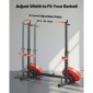 VEVOR Power Cage Squat Rack, Home Gym Power Rack με ρυθμιζόμενο ύψος και πλάτος, εξοπλισμός προπόνησης δύναμης με σχάρες αποθήκευσης Barbell & J-hooks για πρέσα πάγκου, squat, άρση βαρών
