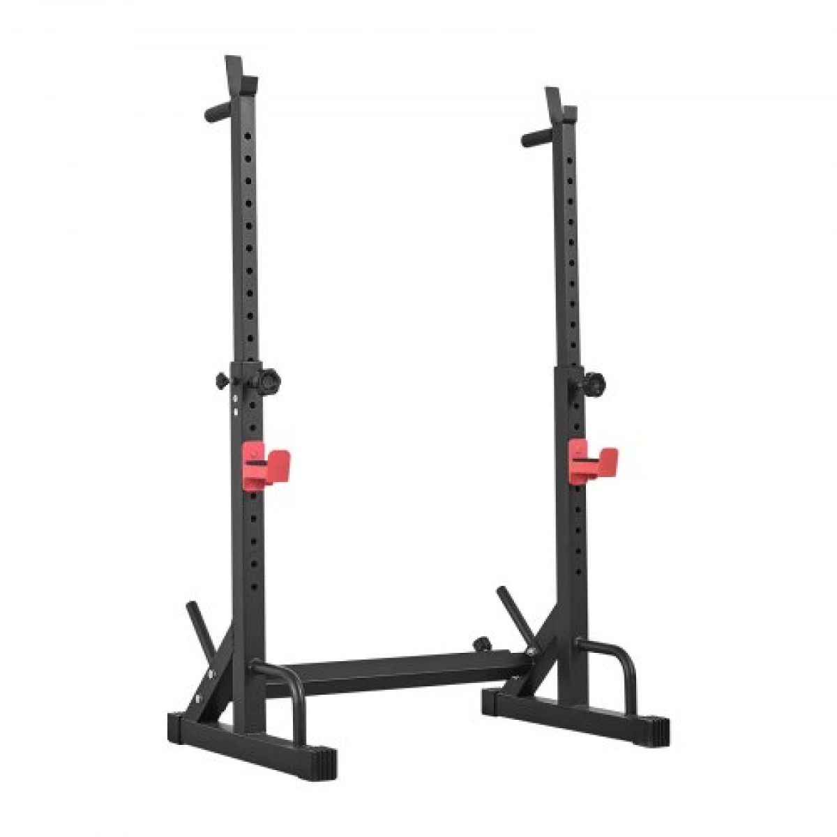 VEVOR Power Cage Squat Rack, Home Gym Power Rack με ρυθμιζόμενο ύψος και πλάτος, εξοπλισμός προπόνησης δύναμης με σχάρες αποθήκευσης Barbell & J-hooks για πρέσα πάγκου, squat, άρση βαρών