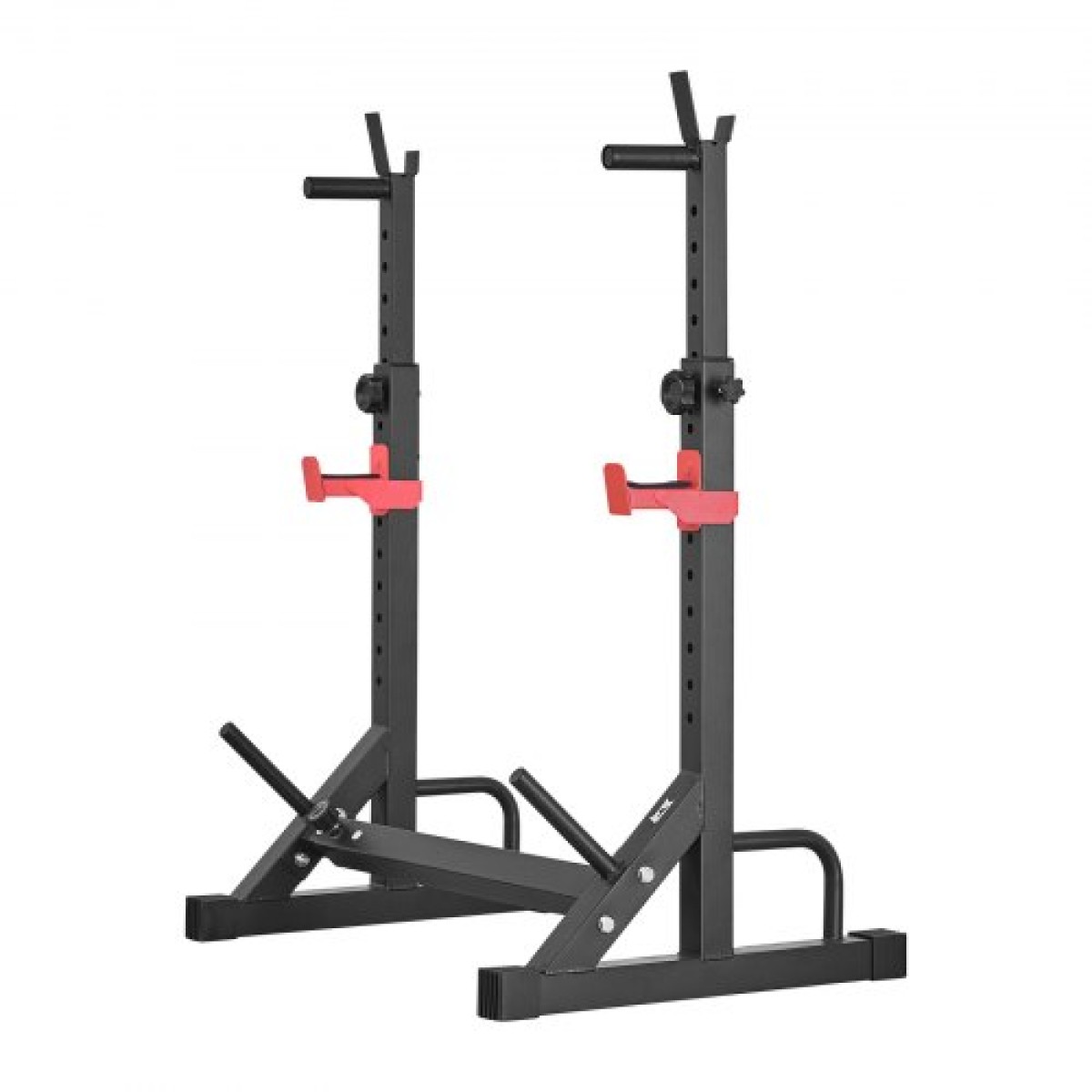 VEVOR Power Cage Squat Rack, Home Gym Power Rack με ρυθμιζόμενο ύψος και πλάτος, εξοπλισμός προπόνησης δύναμης με σχάρες αποθήκευσης Barbell & J-hooks για πρέσα πάγκου, squat, άρση βαρών