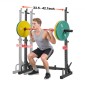 VEVOR Power Cage Squat Rack, Home Gym Power Rack με ρυθμιζόμενο ύψος και πλάτος, εξοπλισμός προπόνησης δύναμης με σχάρες αποθήκευσης Barbell & J-hooks για πρέσα πάγκου, squat, άρση βαρών