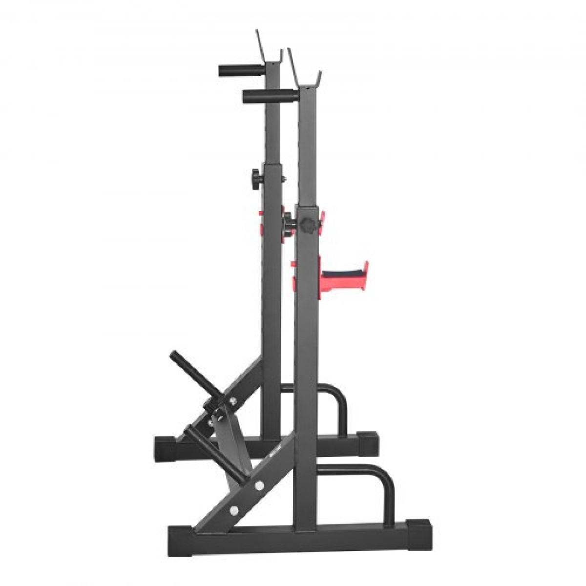VEVOR Power Cage Squat Rack, Home Gym Power Rack με ρυθμιζόμενο ύψος και πλάτος, εξοπλισμός προπόνησης δύναμης με σχάρες αποθήκευσης Barbell & J-hooks για πρέσα πάγκου, squat, άρση βαρών
