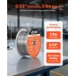 Σύρμα συγκόλλησης VEVOR Flux Core MIG, E71T-11 0,8mm 0,9kg, Σύρμα συγκόλλησης από ήπιο χάλυβα χωρίς αέριο με χαμηλό πιτσίλισμα για συγκόλληση τόξου σε όλες τις θέσεις, αυτο-θωρακισμένο για εξωτερική χρήση