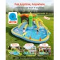 Φουσκωτό σπίτι αναπήδησης VEVOR, 12,5 x 13,1 x 6,5 πόδια φουσκωτό σπίτι αναπήδησης νεροτσουλήθρα, Bouncer Castle με αναπηδήσεις στο κάστρο, στεφάνι μπάσκετ, Splash Pool & Water Ring Toss, για 3 έως 4 παιδιά ηλικίας 3 έως 8 ετών