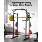 VEVOR Power Cage Power Rack, Πολυλειτουργικό Barbell Squat Rack με ρυθμιζόμενο ύψος, Home Gym Strength Training Training Εξοπλισμός προπόνησης με J-Hoks & περισσότερο εξάρτημα γυμναστικής για πάγκο τύπου Pull-Up Dips