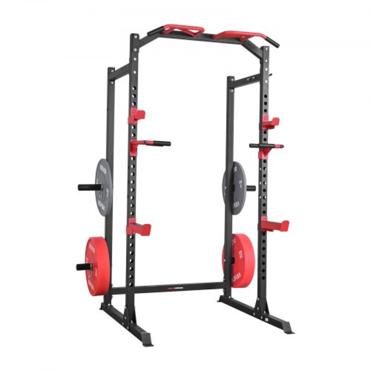 VEVOR Power Cage Power Rack, Πολυλειτουργικό Barbell Squat Rack με ρυθμιζόμενο ύψος, Home Gym Strength Training Training Εξοπλισμός προπόνησης με J-Hoks & περισσότερο εξάρτημα γυμναστικής για πάγκο τύπου Pull-Up Dips