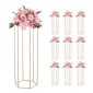 VEVOR Wedding Flower Stand, 10PCS 31,5 ιντσών Stand λουλουδιών, Floral stands with Acrylic Laminate, Hexagonal Cubic Floral Display Rack for Wedding, Party, Birthday, Home, French Gold Stand
