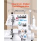 Ραπτομηχανή VEVOR Serger Overlock, 1250 βελονιές ανά λεπτό, ικανότητα 3 και 4 κλωστών, με φως LED και ισχυρά πόδια αναρρόφησης, ραπτομηχανή βαρέως τύπου μεταλλικό σκελετό για διάφορα υφάσματα, λευκό