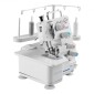 Ραπτομηχανή VEVOR Serger Overlock, 1250 βελονιές ανά λεπτό, ικανότητα 3 και 4 κλωστών, με φως LED και ισχυρά πόδια αναρρόφησης, ραπτομηχανή βαρέως τύπου μεταλλικό σκελετό για διάφορα υφάσματα, λευκό