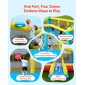Φουσκωτό σπίτι αναπήδησης VEVOR, 14,7 x 13,8 x 6,8 πόδια Jumping Bouncy Castle, Φουσκωτό άλτης για παιδιά με τσουλήθρα, στεφάνι μπάσκετ, στόχος παιχνιδιού & περιοχή άλματος, Jumpings House 3-4 παιδιά (ηλικίες 3-8 ετών)
