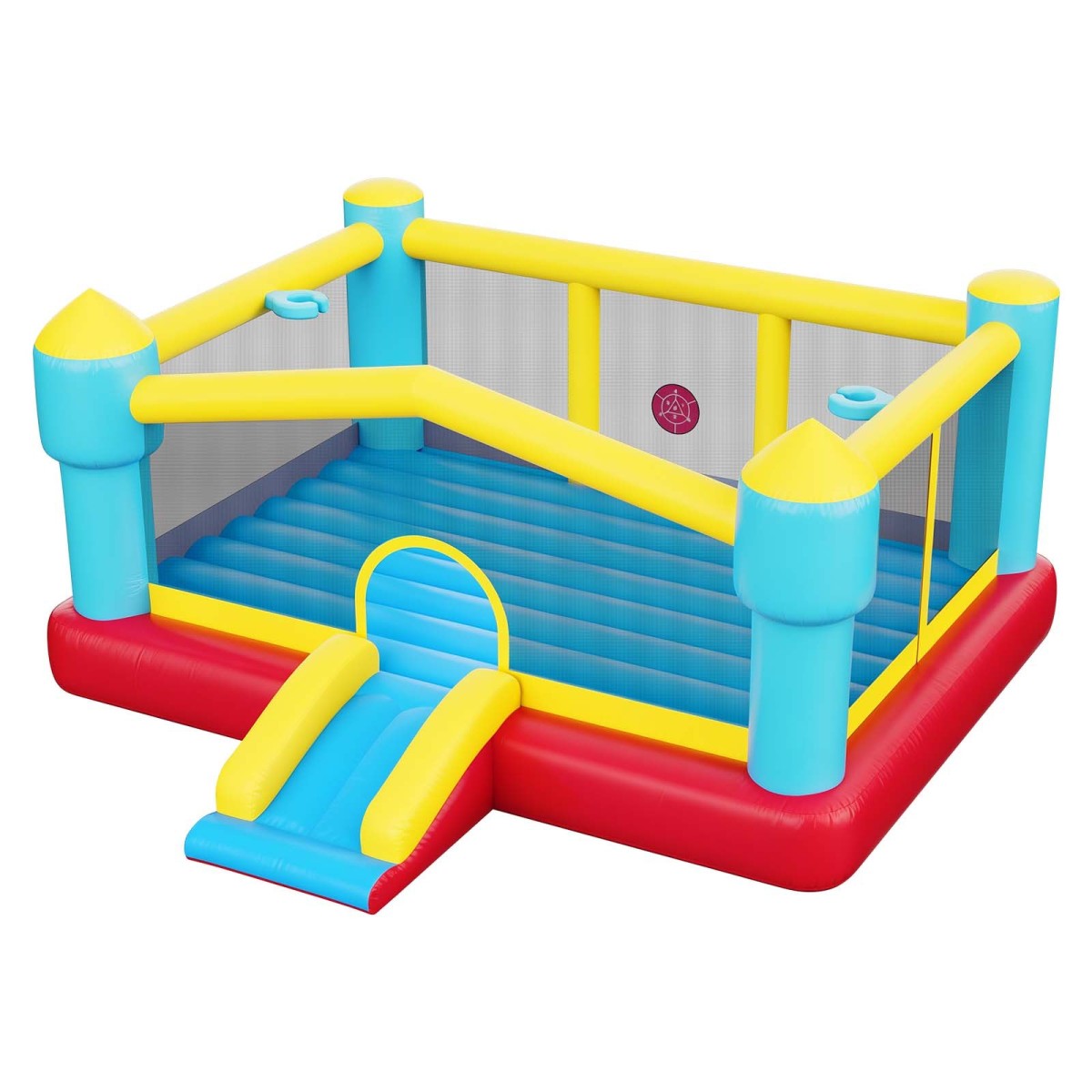Φουσκωτό σπίτι αναπήδησης VEVOR, 14,7 x 13,8 x 6,8 πόδια Jumping Bouncy Castle, Φουσκωτό άλτης για παιδιά με τσουλήθρα, στεφάνι μπάσκετ, στόχος παιχνιδιού & περιοχή άλματος, Jumpings House 3-4 παιδιά (ηλικίες 3-8 ετών)