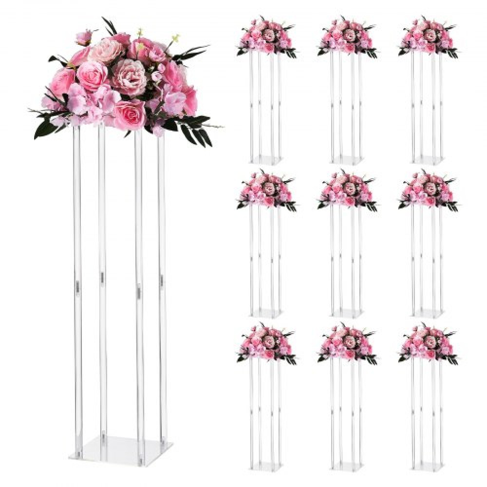 VEVOR Wedding Flower Stand, 10PCS 80cm Στάντ λουλουδιών, Floral Stand με Ακρυλικό Laminate, Κυλινδρική Κυβική Λουλουδένια Βάση για Γάμο, Πάρτυ, Γενέθλια, Σπίτι, Κεντρικά Στάντ