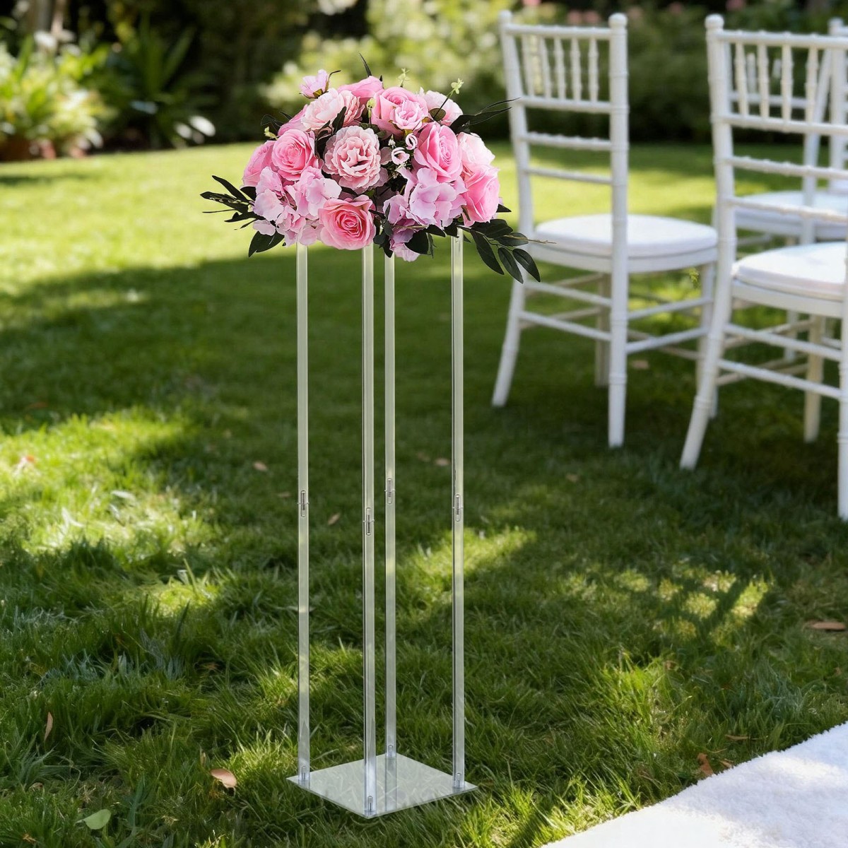 VEVOR Wedding Flower Stand, 10PCS 80cm Στάντ λουλουδιών, Floral Stand με Ακρυλικό Laminate, Κυλινδρική Κυβική Λουλουδένια Βάση για Γάμο, Πάρτυ, Γενέθλια, Σπίτι, Κεντρικά Στάντ