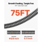 Μηχάνημα καθαρισμού αποχέτευσης VEVOR 22m x 9,5mm, Sewer Snake Auger Manual Feed on Wheels, Φορητό μηχάνημα καθαρισμού αποχέτευσης με 6 κόφτες & διακόπτης ποδιών που ενεργοποιείται με αέρα για σωλήνες 50mm έως 100mm