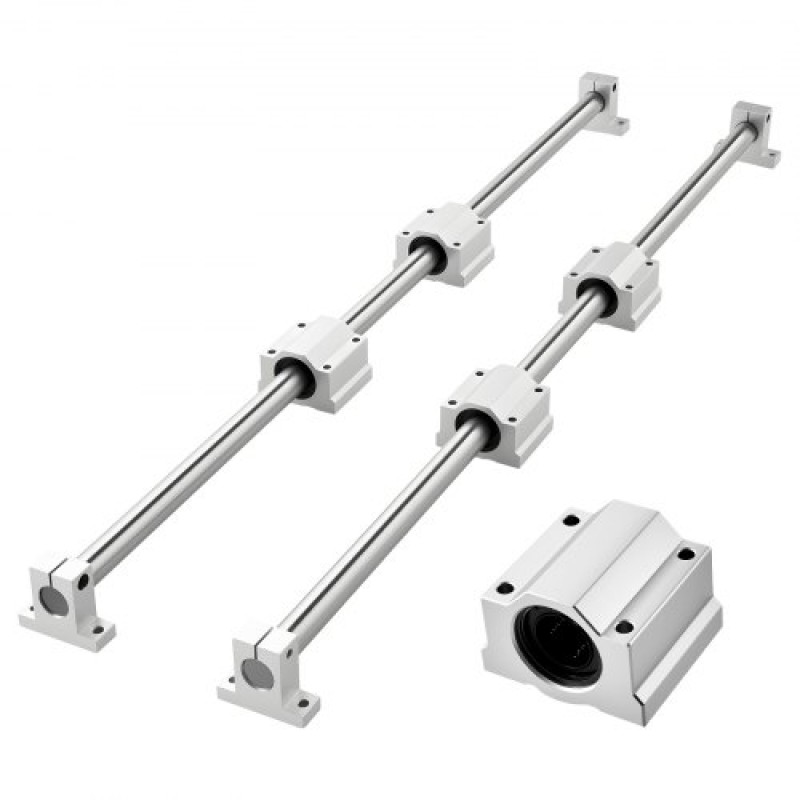 Σετ γραμμικής ράγας VEVOR, SFC25, 2 τεμ. 1000 mm (39,4 ιντσών) Ράγες οδηγού γραμμικής κίνησης και μπλοκ συρόμενου ρουλεμάν 4 τμχ, για τόρνοι μηχανές χάραξης DIY, Πλάκα DIY Training Rocker